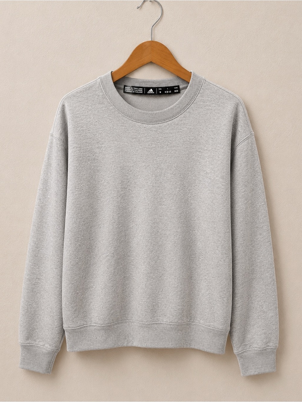 adidas Women's Heather Gray Space Dye Crewneck Lightweight Pullover Sweatshirt